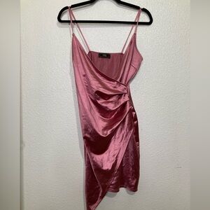 Women's VNTG Wrap Slip Dress Pink Size Large